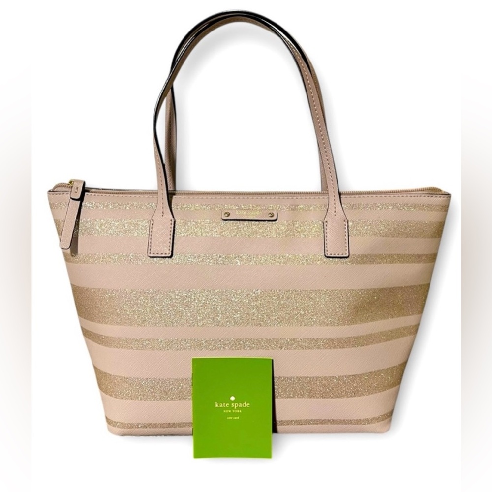 Kate Spade NWOT Haven Lane Hani Glitter Striped Tote